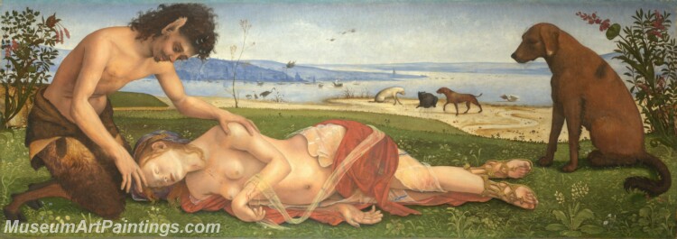 Piero di Cosimo A Satyr mourning over a Nymph Painting