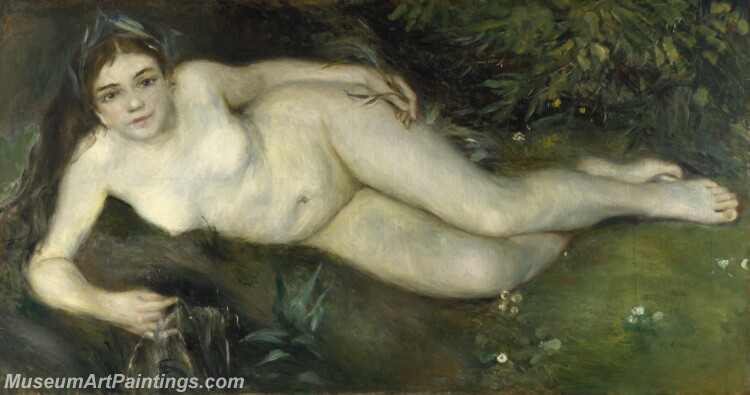 Pierre Auguste Renoir A Nymph by a Stream Painting