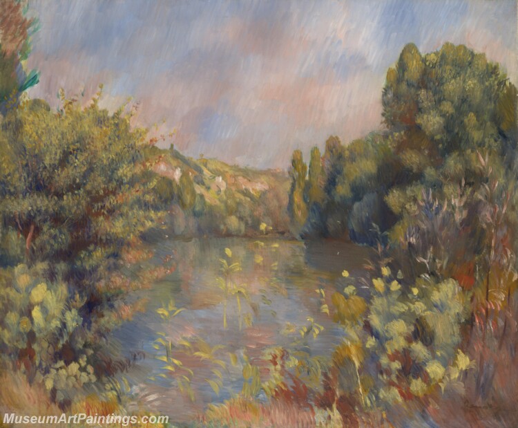 Pierre Auguste Renoir Lakeside Landscape Painting