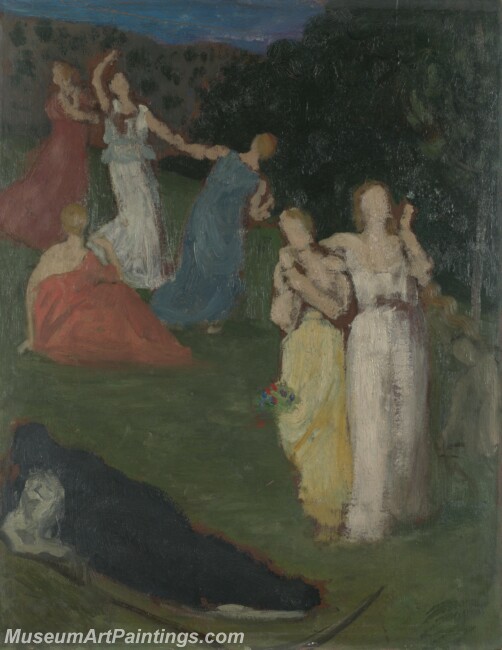 Pierre Cecile Puvis de Chavannes Death and Maidens Painting