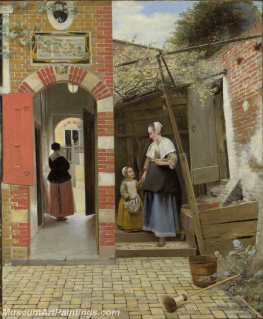 Pieter de Hooch The Courtyard of a House in Delft Painting