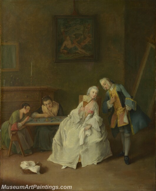 Pietro Longhi A Lady receiving a Cavalier Painting