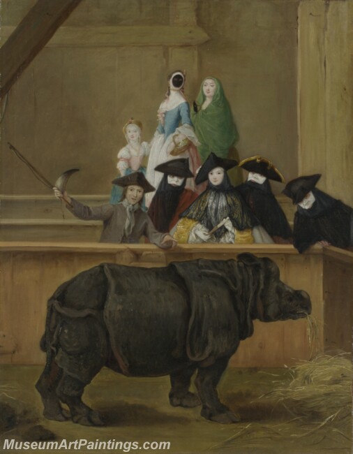 Pietro Longhi Exhibition of a Rhinoceros at Venice Painting