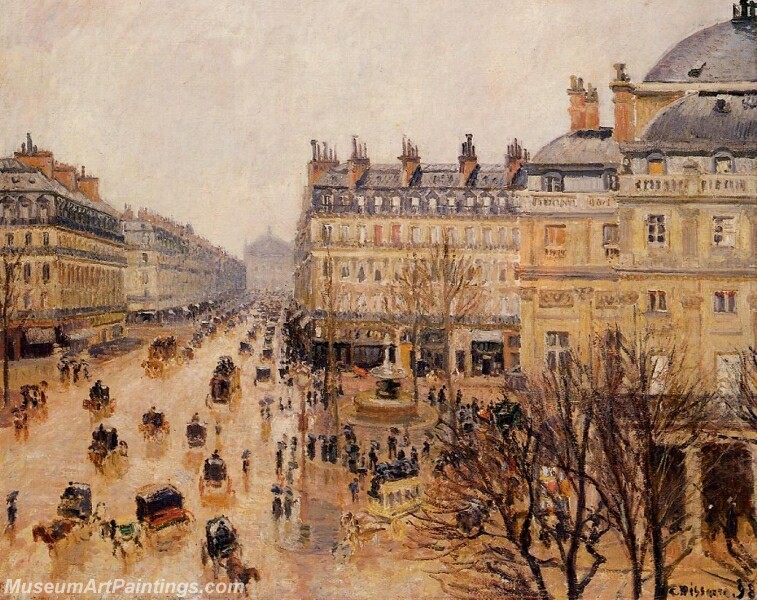 Place du Theatre Francais Rain Effect Painting