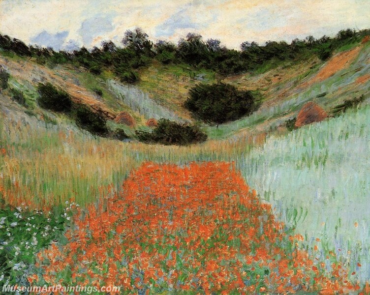 Poppy Field in a Hollow near Giverny Painting