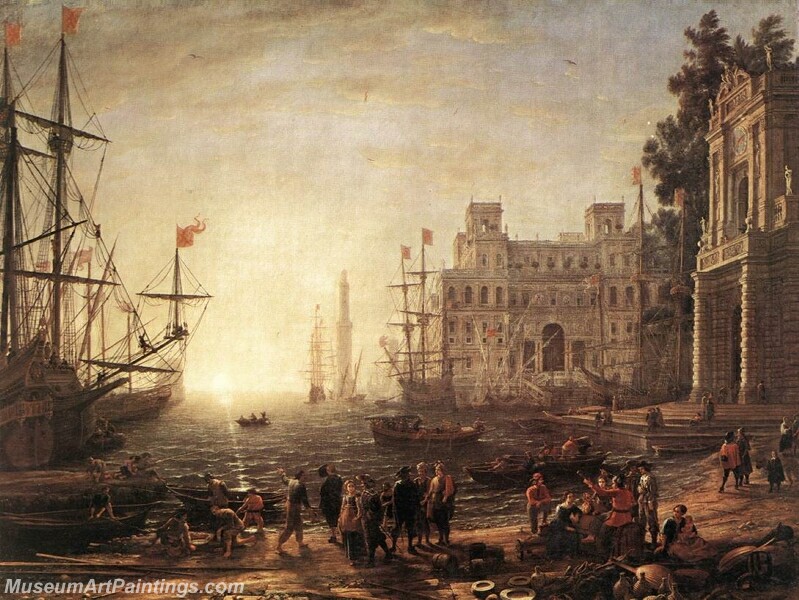 Port Scene with the Villa Medici Painting