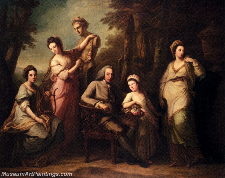 Portrait Of Philip Tisdall With His Wife And Family Painting