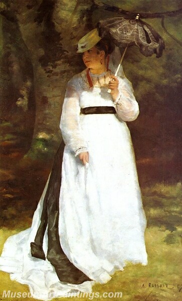 Portrait of Lise with Umbrella Painting