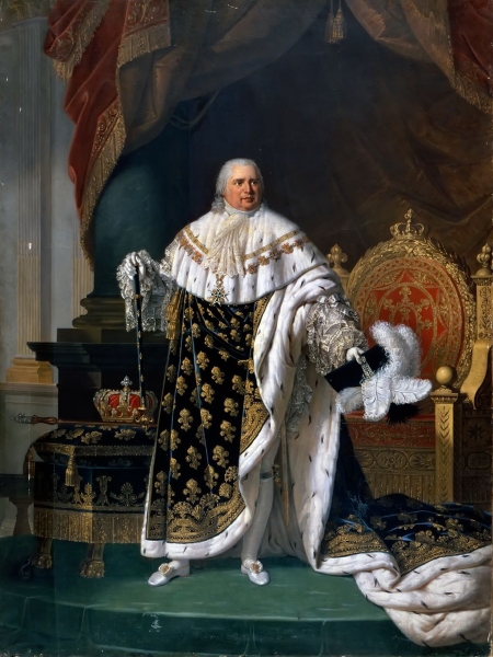 Portrait of Louis XVIII in coronation robes by Robert Lefevre