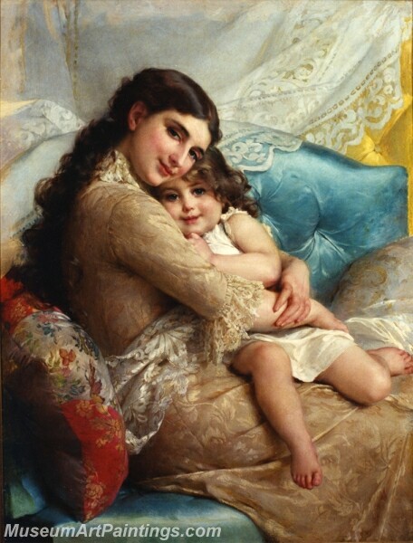 Portrait of a Mother and Daughter Painting