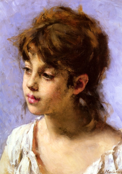 Portrait of a Peasant Girl Painting