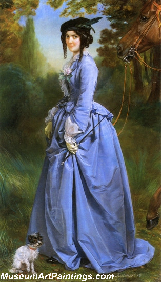 Portrait of a Woman in Riding Costume Painting