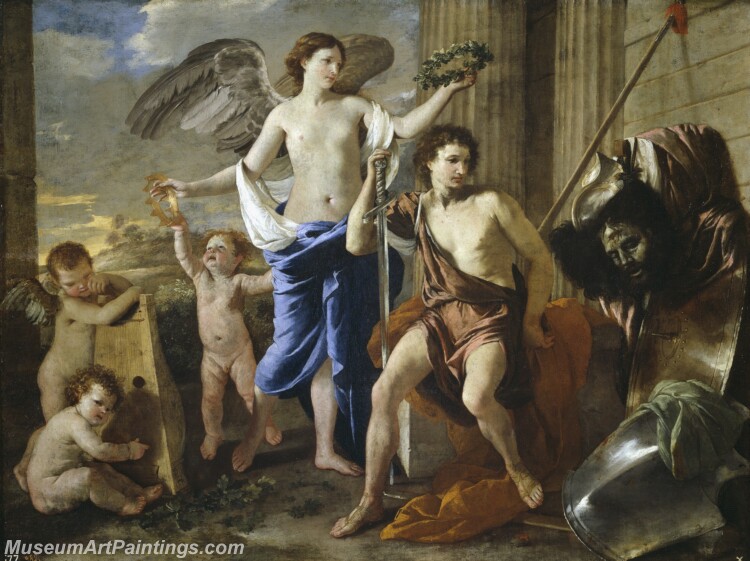 Poussin Nicolas El triunfo de David Painting