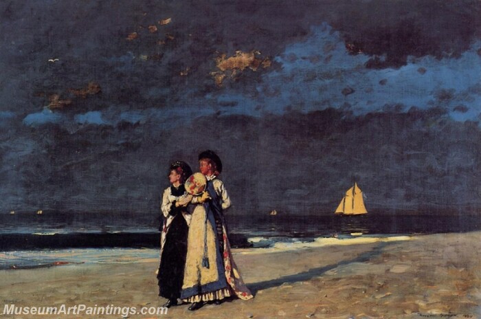 Promenade on the Beach Painting