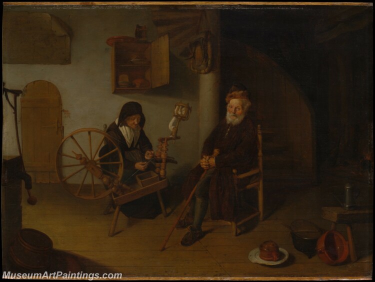 Quirijn van Brekelenkam The Spinner Painting