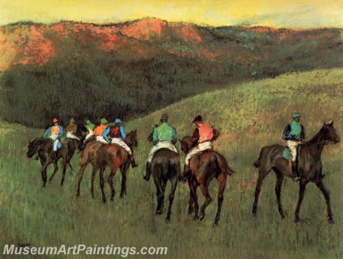 Racehorses in a Landscape Painting