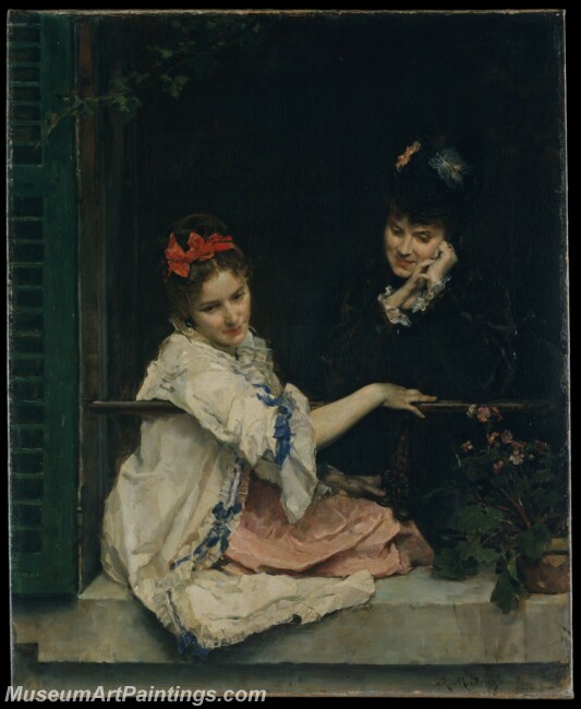 Raimundo de Madrazo y Garreta Girls at a Window Painting