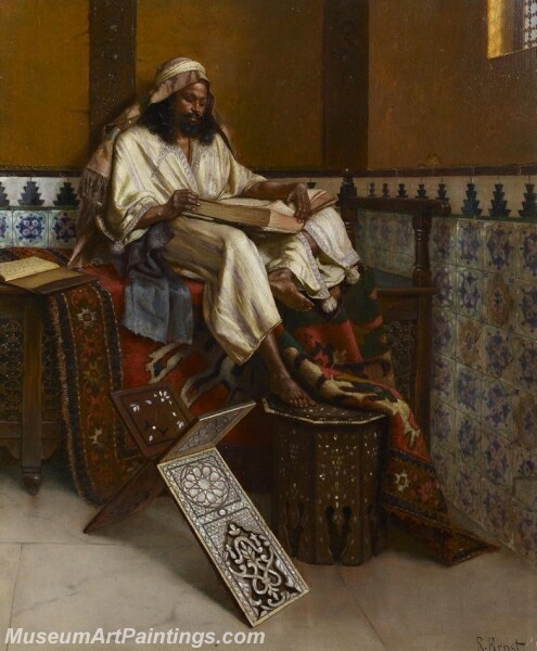 Reading the Koran Painting