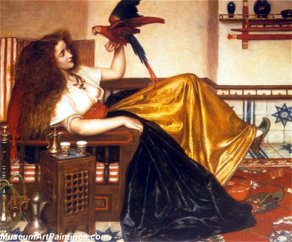 Reclining Woman with a Parrot Painting