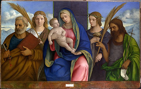 Religious Paintings Madonna and Child with Saints