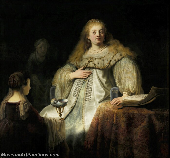 Rembrandt Harmensz van Rijn Judit en el banquete de Holofernes Painting