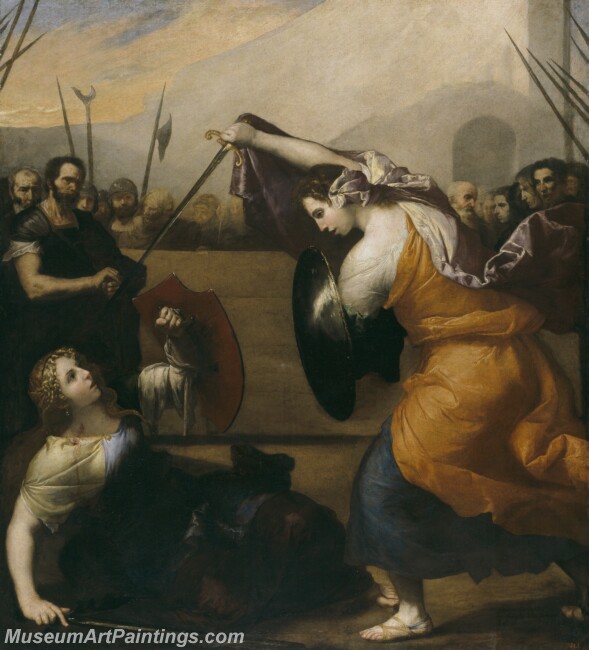 Ribera Josede Combate de mujeres Painting