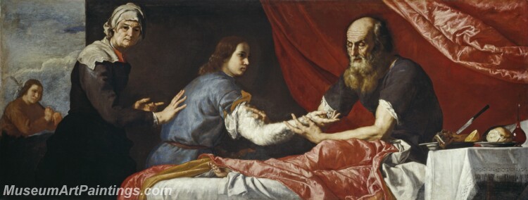 Ribera Josede Isaac y Jacob Painting