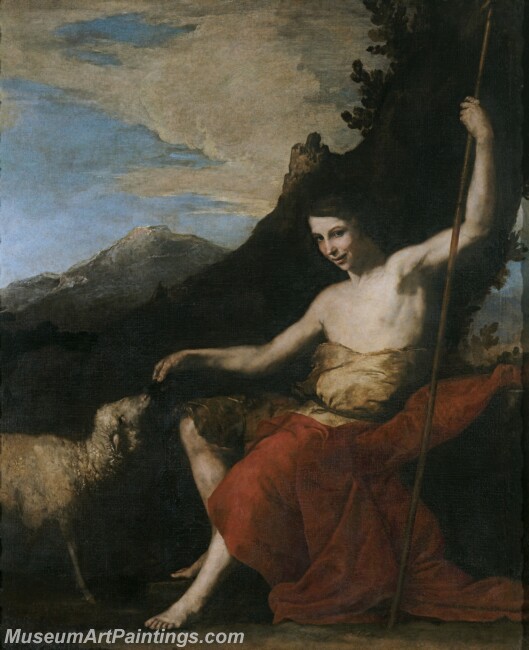 Ribera Josede San Juan Bautista en el desierto Painting