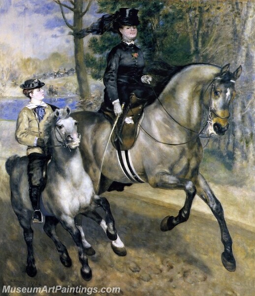 Riding in the Bois de Boulogne Painting