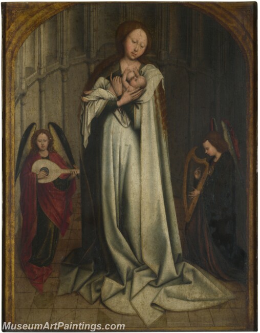 Robert Campin The Virgin and Child in an Apse with Two Angels Painting