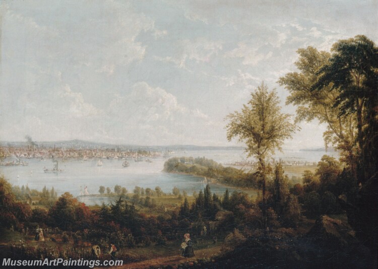 Robert Havell Jr View of the Bay and City of New York from Weehawken Painting