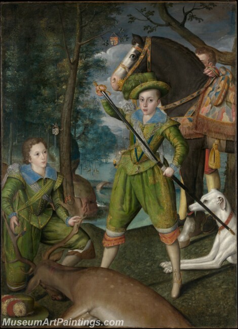 Robert Peake the Elder Henry Frederick Prince of Wales with Sir John Harington Painting