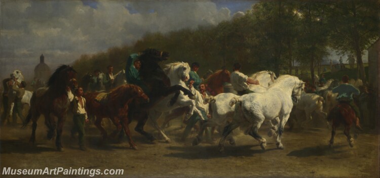 Rosa Bonheur and Nathalie Micas The Horse Fair Painting