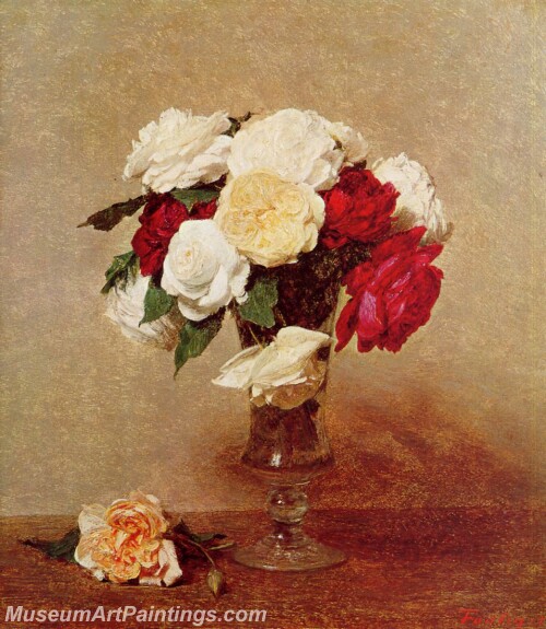 Roses in a Stemmed Glass Painting