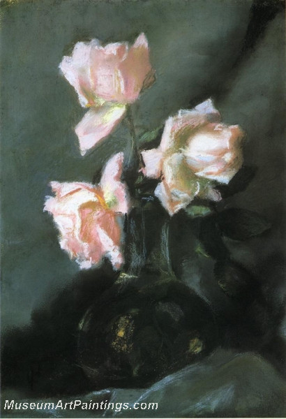 Roses in a Vase by John La Farge