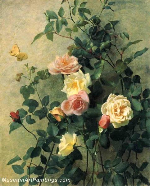 Roses on a Wall by George Cochran Lambdin