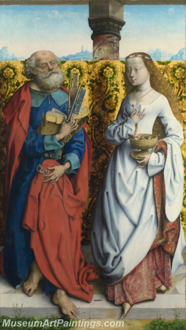 Saint Bartholomew Altarpiece Saints Peter and Dorothy Painting