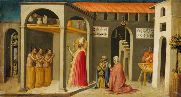 Saint Nicholas Resuscitating Three Youths by Bicci di Lorenzo