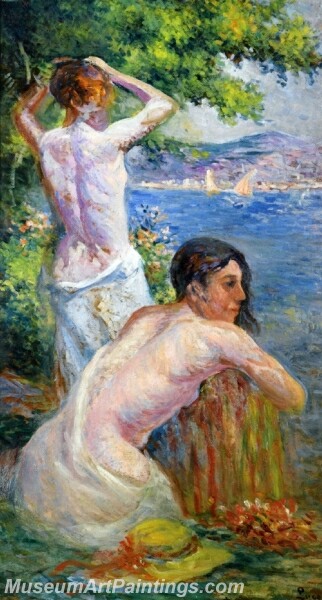 Saint Tropez Two Woman by the Gulf Painting