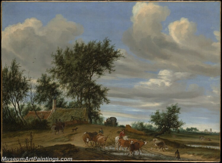 Salomon van Ruysdael A Country Road Painting