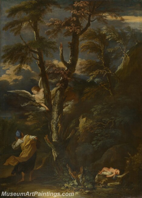 Salvator Rosa An Angel appears to Hagar and Ishmael in the Desert Painting