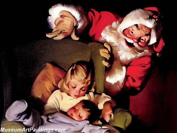 Santa with Children Painting