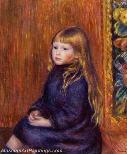 Seated Child in a Blue Dress Painting