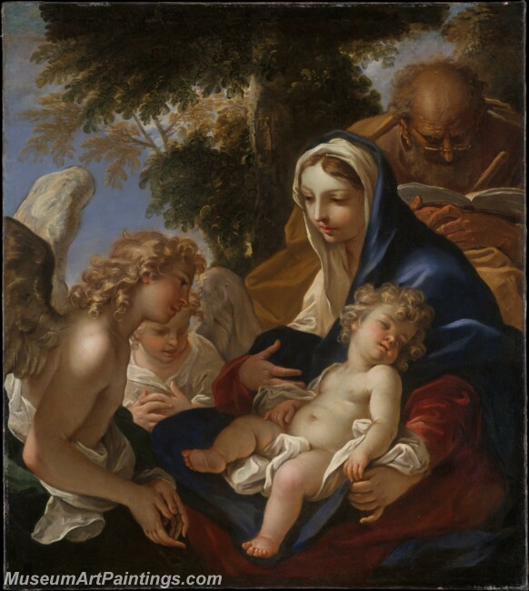 Sebastiano Ricci The Holy Family with Angels Painting