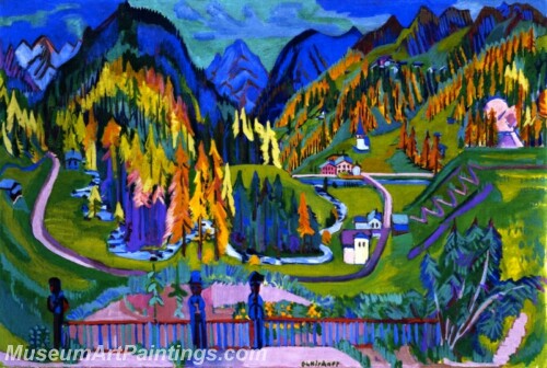 Sertig Valley in Autumn Painting