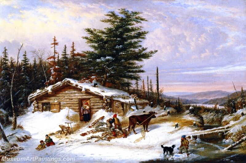 Settlers Log House Painting