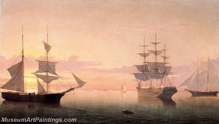 Ships at Sunrise Painting