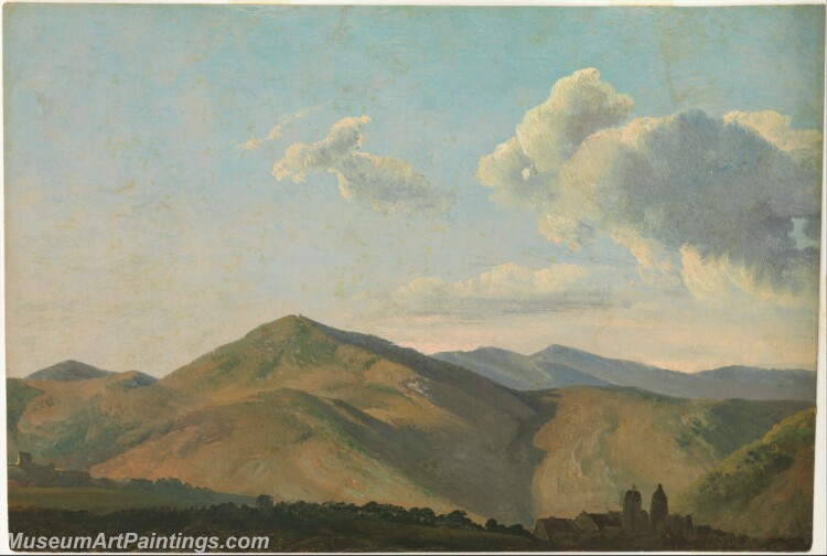 Simon Denis Mountainous Landscape at Vicovaro Painting