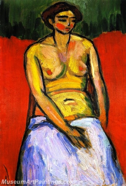 Sitting Female Nude Abstract Painting