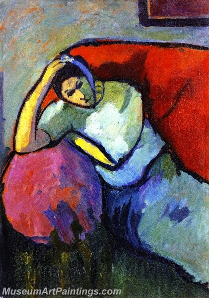 Sitting Woman Abstract Painting